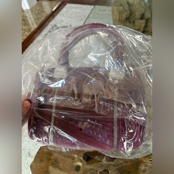 🎸Zadig & Voltaire🎸 Sunny XS Suede Patent Satchel Bag✨🛢️Color: Prune🛢️ - Picture 7 of 16